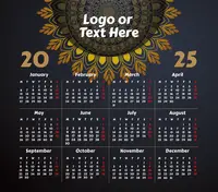 Ornate Oriental Mandala Calendar Mouse Pad