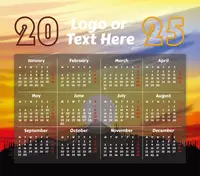 Sunset Rectangle Calendar Mouse Pad