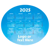 Water Blue Oval Calendar Mouse Pad