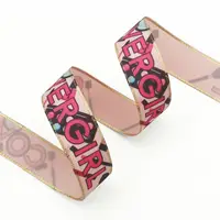 Metallic Edge Heat Transferred Grosgrain Ribbon