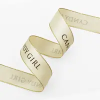 Metallic Edge Screen Printed Satin Ribbon