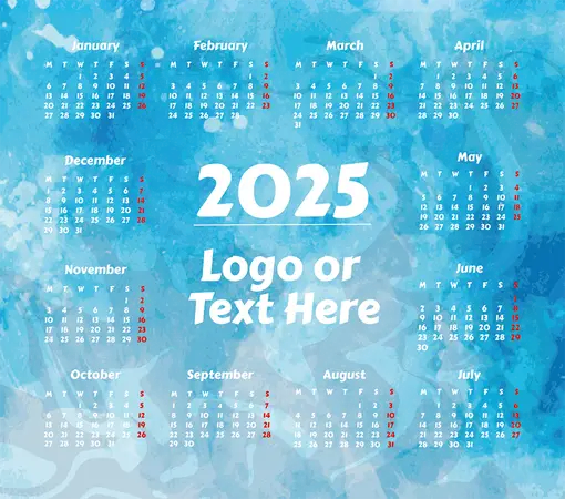 Ocean Blue Rectangle Calendar Mouse Pad