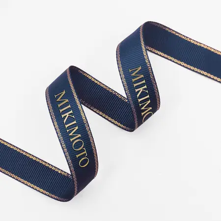 Metallic Edge Hot Stamping Grosgrain Ribbon