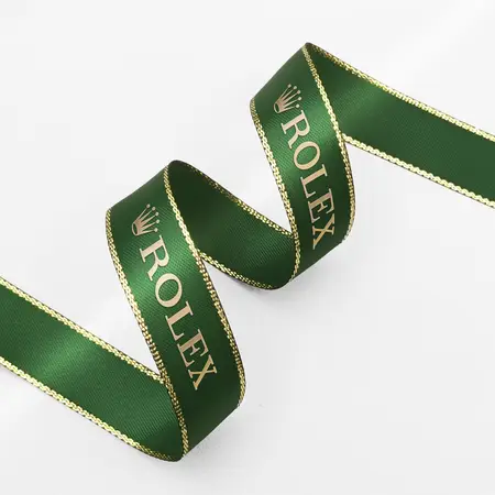 Metallic Edge Hot Stamping Satin Ribbon
