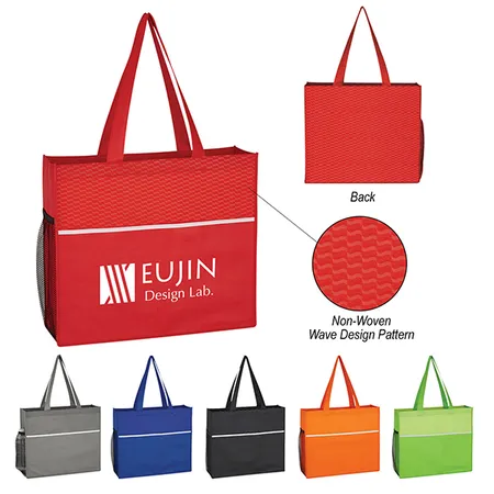 Custom Woven Wave Design Tote Bag