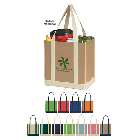 Custom Non Woven Two Tone Shopper Tote Bag