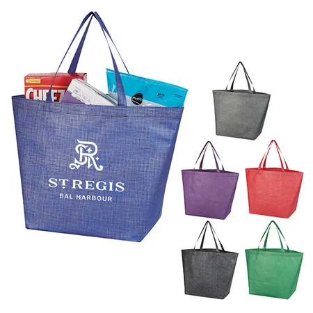 Custom Non Woven Crosshatched Tote Bag