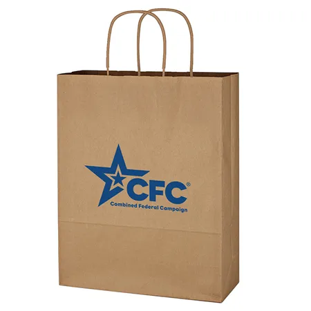 Custom Kraft Paper Brown  Shopping Bag - 10" X 13"