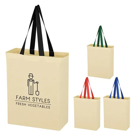 Custom Natural Cotton Canvas Grocery Tote Bag