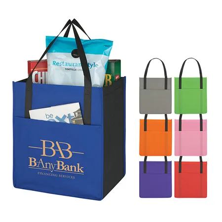Custom Non Woven Shoppers Pocket Tote Bag