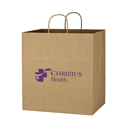 Custom Kraft Paper Brown Shopping Bag - 14" X 15"