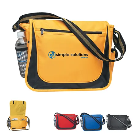 Custom Messenger Bag With Matching Striped Handle