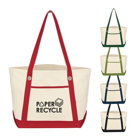 Custom Medium Cotton Canvas Sailing Tote Bag