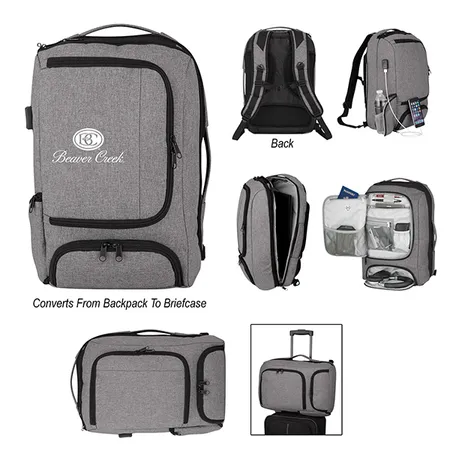 Custom Heathered Rfid Computer Backpack And Briefcase