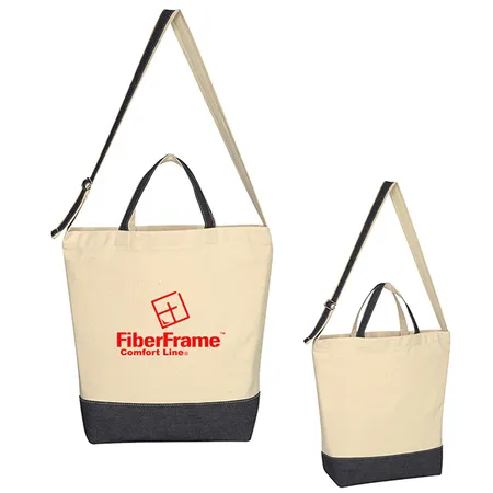 Custom Denim Kissed Cotton Canvas Tote Bag