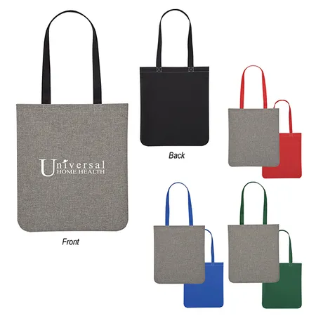 Custom Heathered Two Tone Brochure Tote Bag