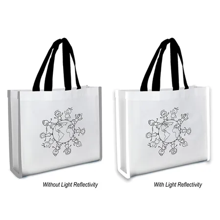 Custom  Reflective Coloring Tote Bag With Crayons