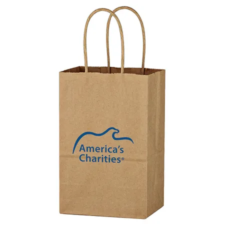 Custom Kraft Paper Brown Shopping Bag - 5-1/4" X 8-1/4"