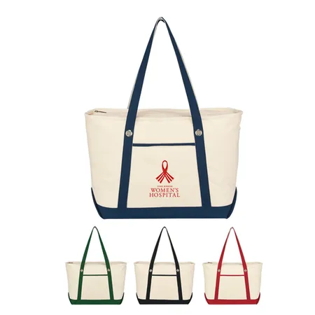 Custom Large Cotton Canvas Sailing Tote Bag