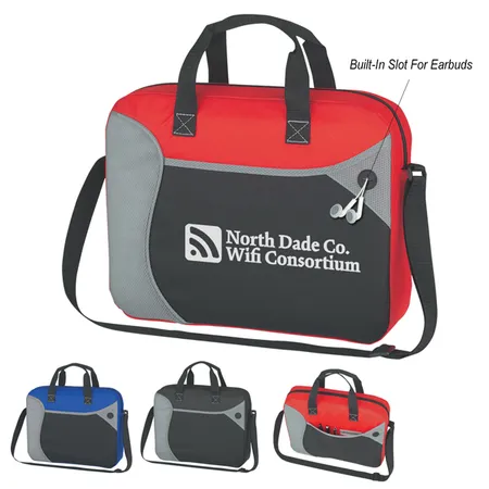 Custom Wave Non Woven Briefcase Messenger Bag