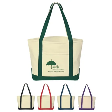 Custom Small Heavy Cotton Canvas Boat Tote Bag