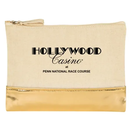 Custom Oz. Cotton Cosmetic Bag With Metallic Accent
