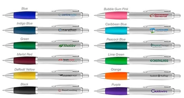 Custom Curvaceous Silver Matte Gel Pen