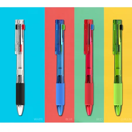 Custom 4 Colors Transparent Ballpoint Pen #ppl09013