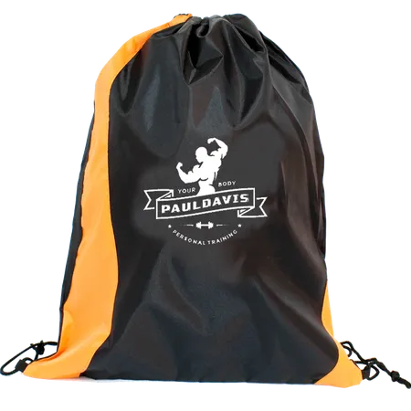 Custom Two Tone Wavy Drawstring Tote Bags