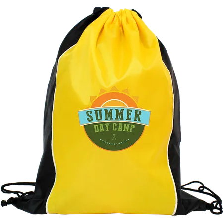 Custom Two Tone Sided Drawstring Tote Bags