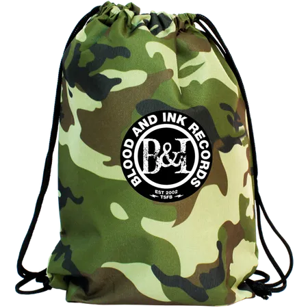 Custom Simply Camo Drawstring Tote Bags