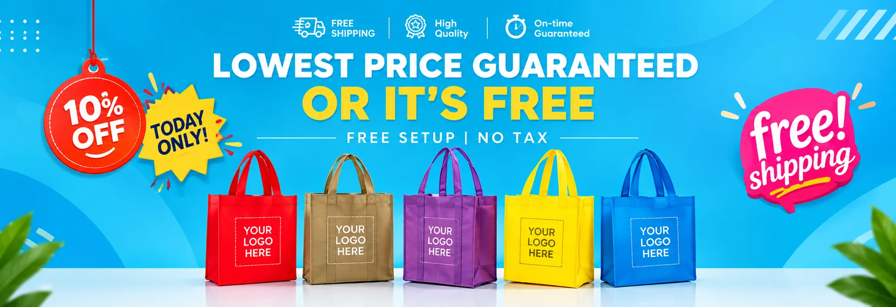 Custom Tote Bags - Lowest Price Guaranteed or It's Free